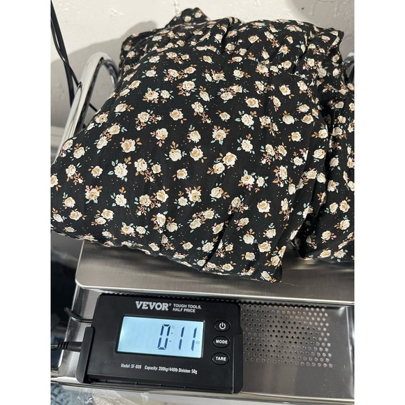 Natural Life Rebecca Black Floral Rayon Cottagecore Praire Midi Dress Medium - Picture 13 of 13